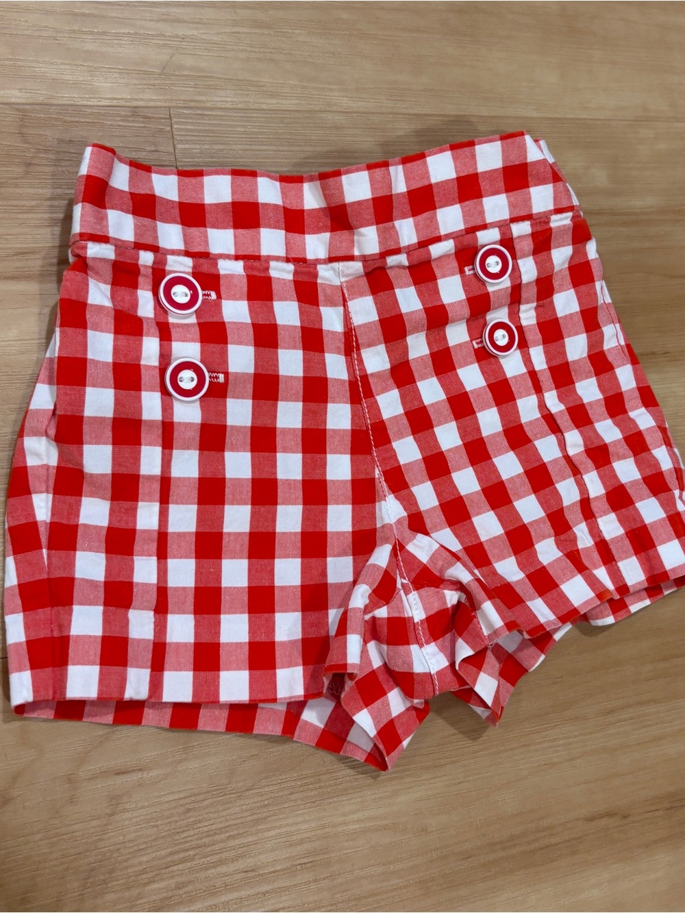 Janie and Jack Red & White Gingham Sailor Shorts